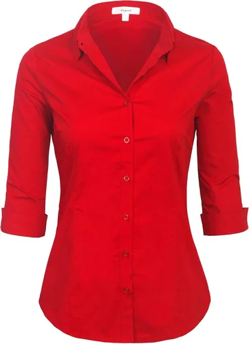 Vista 15 de KOGMO Blusa clásica de vestir con botones y manga 3/4 para mujer (S-3X)