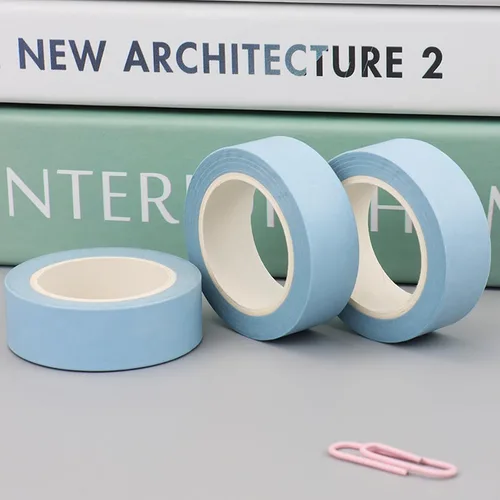 Vista 2 de NatSumeBasics 3 Cintas Washi Azul Claro Lisas Cinta Adhesiva Decorativa para Enmascarar, 32 Pies Cintas Autoadhesivas para Embalaje Decoración