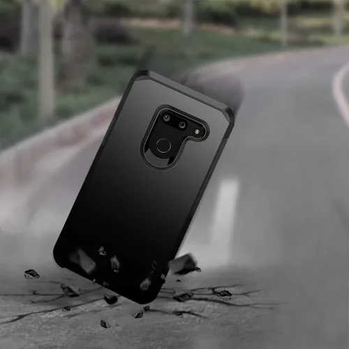 Vista 8 de J&D Carcasa resistente de doble capa a prueba de golpes para LG G8 ThinQ/G8, no para LG G8S ThinQ, color morado