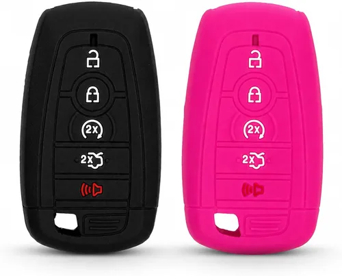 Vista 8 de Funda de llavero de silicona Autobase compatible con Ford Explorer Mustang Expedition Bronco F-150 Raptor Fusion F250 F350 F450 F550 Edge 2025 2024