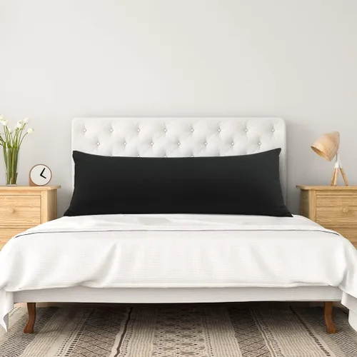 Vista 3 de PiccoCasa Funda de almohada de microfibra con cremallera de 110 GSM, 20 x Negro