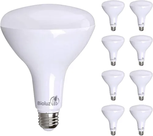 Vista 9 de Bioluz Paquete de 4 Bombillas de Luz LED BR40 Más Brillantes - 90 CRI Encendido Instantáneo Blanco Cálido 2700K Bombillas de Luz 16W 1400 Lúmenes