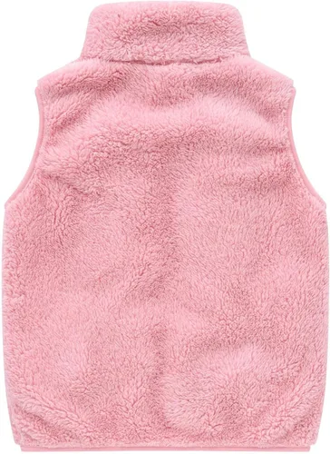 Vista 5 de Cafuvv Cárdigan ligero otoño bebé chalecos de Color sólido abrigo polar de felpa chaqueta cárdigan cálido sin mangas niños, Uc1-rosa, Mochilas Sling