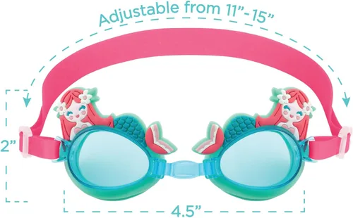 Vista 3 de Stephen Joseph Kids' Swim Goggles with Adjustable Strap Anti Fog Waterproof Swimming Pool Beach Goggles