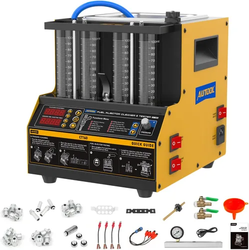 Vista 14 de AUTOOL Máquina probadora de limpiador de inyector de combustible, limpiador ultrasónico de inyección de combustible de 4 cilindros para inyectores