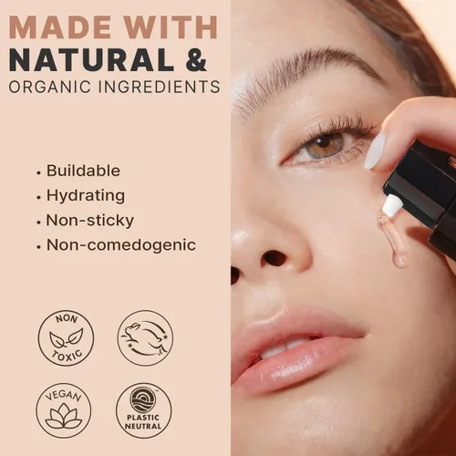 Vista 4 de Suero bronceador facial, fabricado en Estados Unidos con ingredientes naturales y orgánicos, autobronceador sin sol para la cara con ácido