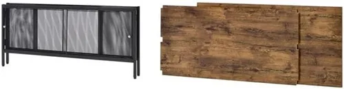 Vista 6 de Acme Winam - Mesa de centro rectangular de madera en roble antiguo y negro