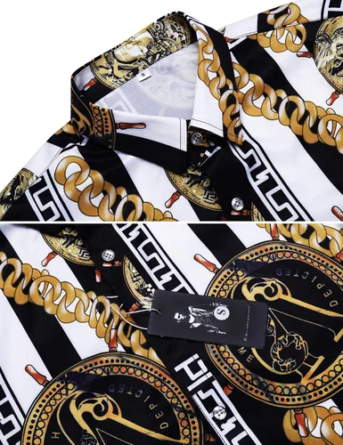 Vista 4 de Daupanzees - Camisa hawaiana de manga corta con botones para hombre