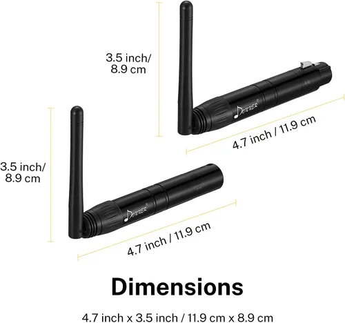 Vista 5 de Donner 2 piezas DMX512 DMX Dfi DJ 2.4G inalámbrico 1 receptor con cúpula de luz y 1 transmisor de control de iluminación para escenario (Negro)