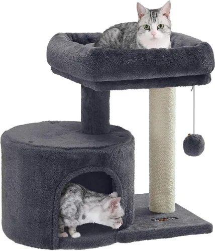 Vista 8 de Feandrea Árbol para gatos, torre pequeña para gatos de 18.5 pulgadas, verde Verde hierba + marrón camello