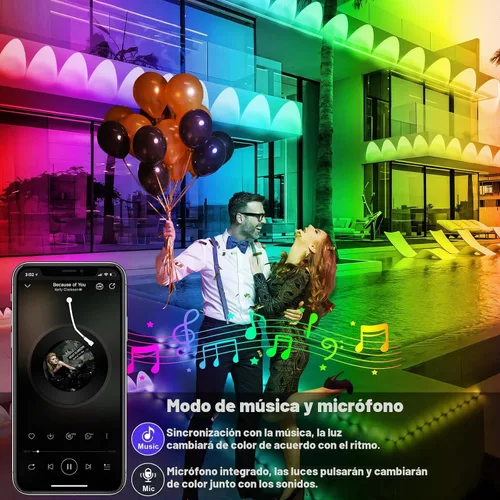 Vista 6 de FBZ Luces RGB permanentes para exteriores de 300 pies - IP67 impermeable con control remoto de aplicación inteligente, modos de escena de bricolaje
