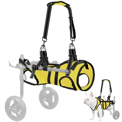 Vista 2 de Arnés de repuesto para silla de ruedas para perros pequeños, chaleco ajustable para silla de ruedas para soporte de patas traseras, se adapta a