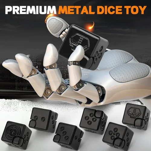 Vista 2 de Juguete giratorio de cubo infinito de metal 2 en 1 para adultos y adolescentes, rompecabezas de dados magnéticos geniales, artilugios de escritorio