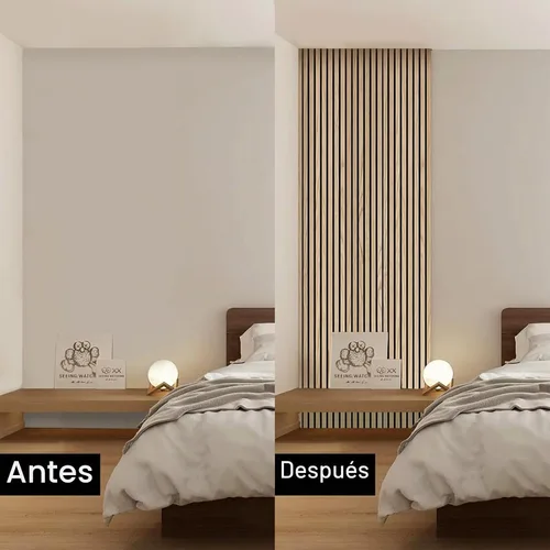 Vista 7 de Paneles de pared 3D para decoración de paredes interiores, paquete de 2 paneles de madera para pared, paneles acústicos de chapa de madera auténtica