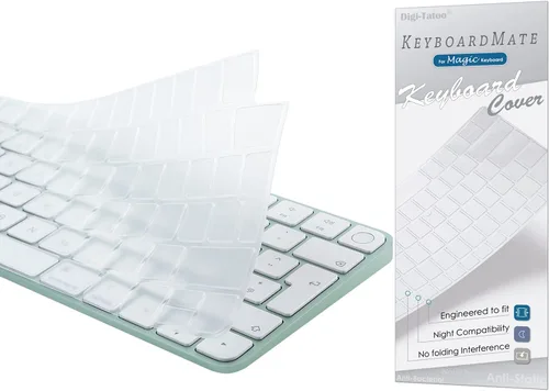 Vista 8 de Funda de teclado para teclado mágico M4 iMac 2024 (diseño europeo, llave de entrada de 7 formas) (modelo A3119, Touch ID, con llave numérica), funda