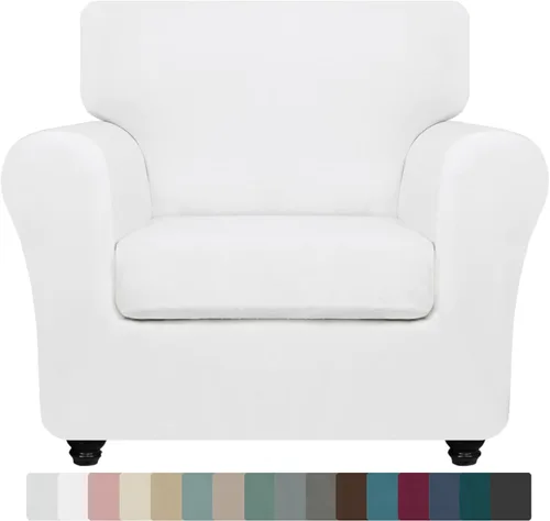 Vista 77 de ZNSAYOTX Fundas elásticas para silla de terciopelo de lujo con brazo, 2 piezas, para sala de estar, funda gruesa y suave, antideslizante, protector