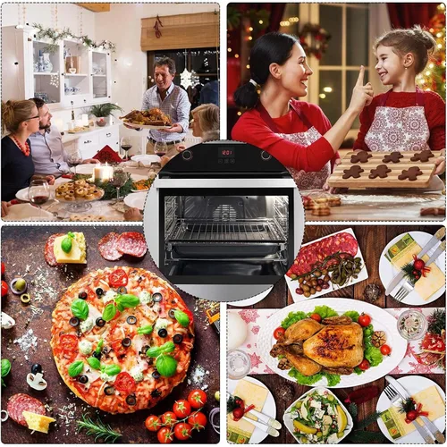 Vista 7 de Boao Paquete de 8 protectores de rejilla para horno de 14 pulgadas, protector inferior de silicona para horno, protectores de bordes resistentes al