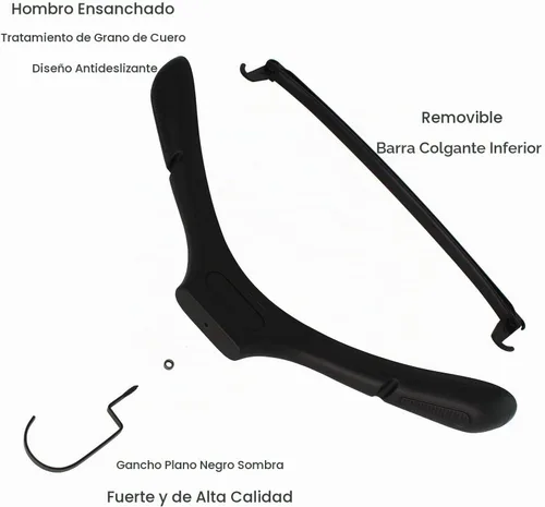 Vista 4 de DEDU Perchas de traje para hombre, paquete de 15 perchas de plástico extra anchas de 17.7 pulgadas, sin parachoques, portátiles, resistentes