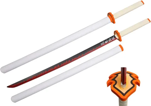 Vista 8 de Espada samurái de espuma de 41 pulgadas, Katana Demon a Slayer Anime (elige tu personaje) (Hashibira Inosuke)