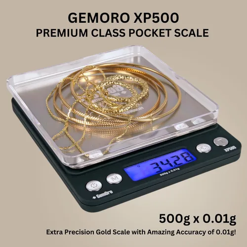 Vista 2 de GemOro Platinum XP500 - Báscula de bolsillo Jewelers, báscula portátil de encimera con precisión duradera, herramienta digital precisa con lectura
