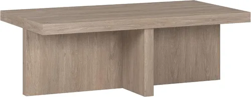 Vista 14 de Henn&Hart - Mesa de centro escandinava de 44 pulgadas, color blanco haya El estilo de pedestal atemporal se combina con una superficie generosa