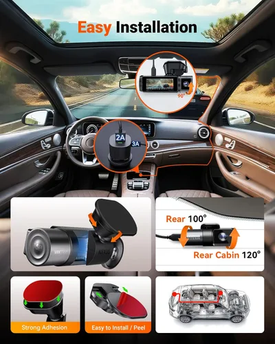 Vista 11 de Vantrue N5S 4 canales 360 grados 2.7K Dash Cam