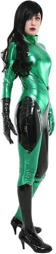 Vista 3 de miccostumes Disfraz de villanos Miss Go de piel sintética para mujer, con guantes y bolsa de piernas, disfraz de lujo para Halloween