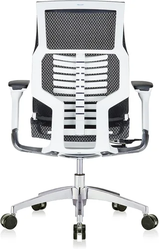 Vista 6 de POwerFIT Exec Silla Negro MESH ASIENTO Y Respaldo-Marco Blanco