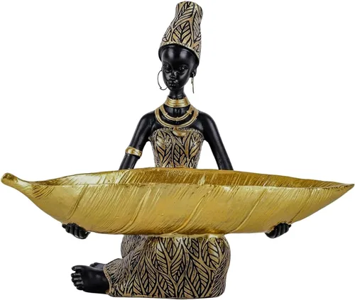 Vista 8 de Estatua africana y esculturas para decoración del hogar, figuras tribales de dama africana, estatuas de cabeza, estatua de busto americano, acento