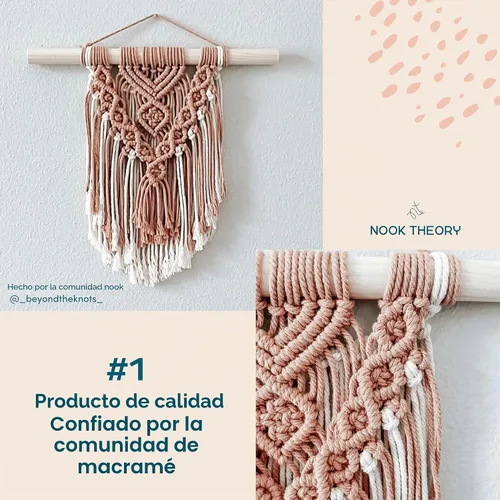 Vista 2 de Nook Theory Hilo de macramé de 3mm 109 yardas - Cuerda de macramé suave de 4mm, 5mm perfecta para nudos - Suministros de macramé para colgadores