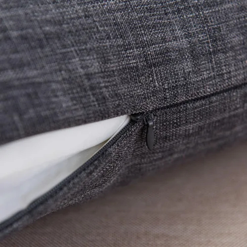 Vista 4 de Jeanerlor - Funda de almohada sólida de lino de 18 x 18 pulgadas / Funda de cojín estilo europeo / Funda de cojín rústico, fundas de almohada