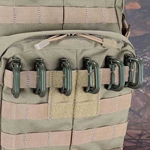 Vista 5 de Boosteady - Paquete de 10 anillos en D de Grimlock, multiusos para poner en el bolso Molle con correa de malla y zíper