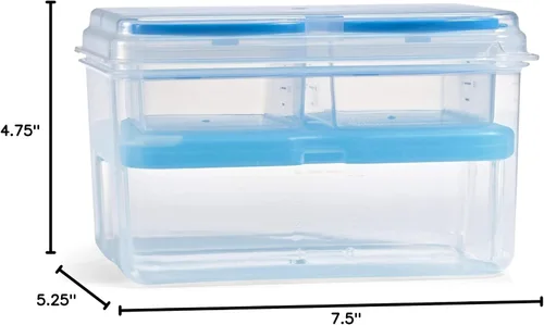 Vista 6 de Fit & Fresh 216HL - Juego de entrada con bolsa de hielo, 3 recipientes reutilizables para control de porciones, sin BPA, apto para microondas