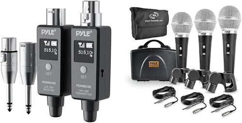 Vista 8 de Pyle Multifuncional UHF inalámbrico XLR sistema adaptador y alto profesional Bluetooth total 2 - XLR equipado receptor Bluetooth recargable