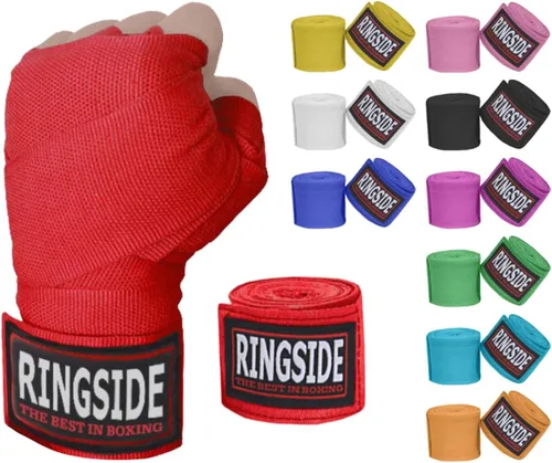 Vista 13 de Ringside Mexican Style Boxing Hand Wraps (Pairs) - 180" Semi-Elastic Cotton Blend Wrist Support with Thumb Loop for MMA, Muay Thai, Kickboxing