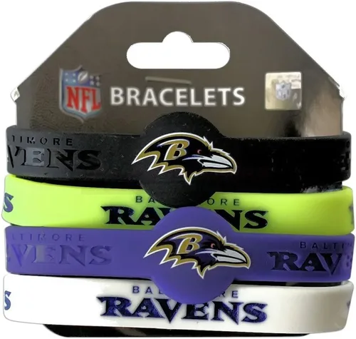 Vista 20 de Pulseras de silicona de la NFL, paquete de 4