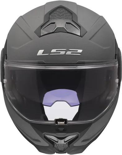 Vista 7 de Cascos LS2 Advant II - Casco modular para motocicleta con protector solar (Gris hormigón mate - Talla L)