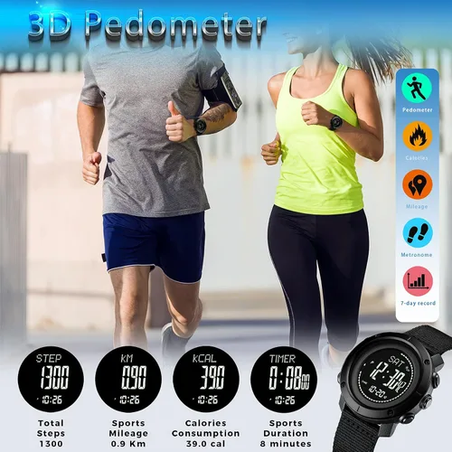 Vista 5 de WINKONMU Military Watches with Compass Altimeter Barometer Pedometer Thermometer, Outdoors Watch for Men