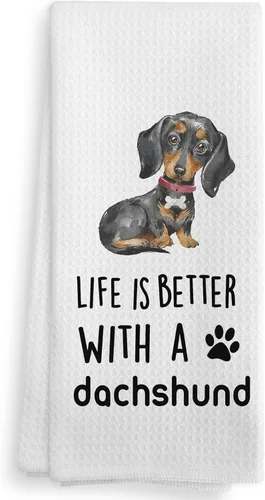 Vista 15 de Basset Hound Dog - Juego de 2 toallas de cocina y paños de cocina, decoración de perro, regalos de Basset Hound para mujeres, 16 x 24 pulgadas