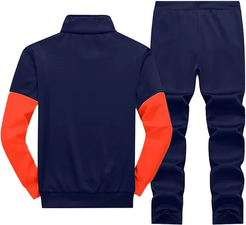 Vista 2 de 2023 - Conjunto deportivo de 2 piezas para hombre, de invierno, casual, elegante, talla grande, chaqueta con cremallera completa, pantalones, trajes