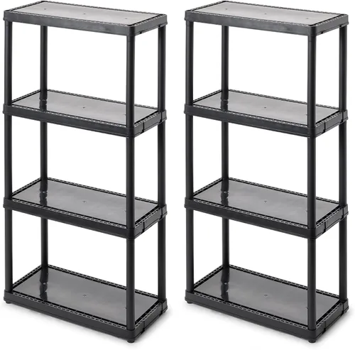 Vista 18 de Gracious Living Sistema de organización de almacenamiento de 3 estantes de altura fija, uso ligero, sólido, de 12 x 24 x 33 pulgadas, para hogar