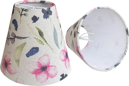 Vista 10 de TOOTOO STAR - Mini pantalla de barril marrón doble con clip, pantalla de tela de barril para candelabros de mesa, lámpara de pie de pared, repuesto