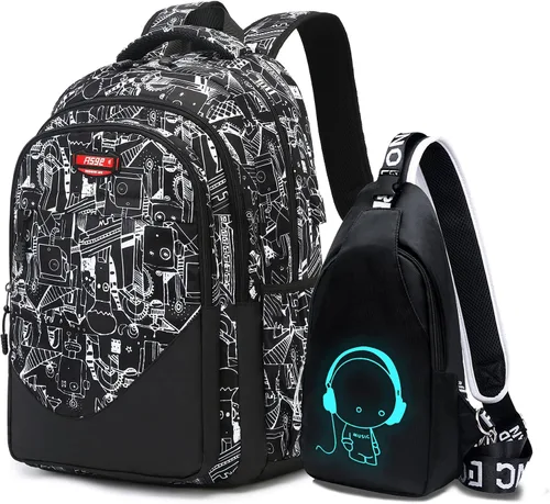 Vista 8 de Asge - Mochila de nylon para mujer, de moda, para la escuela, Camouflaje, Mediana