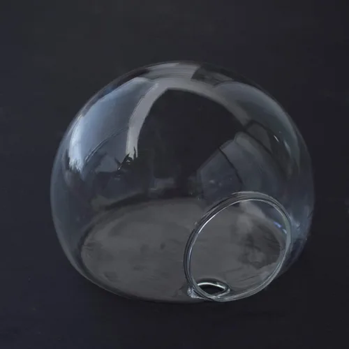 Vista 3 de Juego de 3 jarrones de pared de vidrio con forma de cuenco de burbujas, terrario para colgar en la pared, macetas de pared para interiores