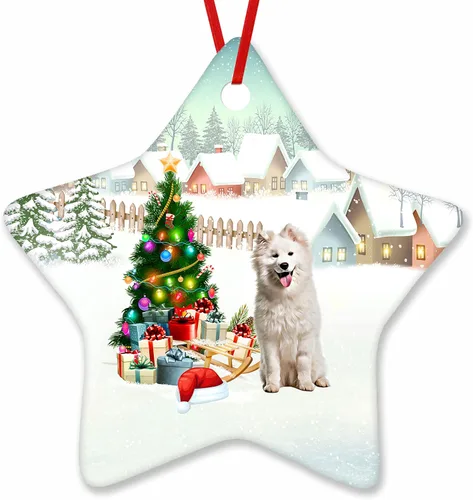 Vista 13 de Prezzy Airedale Terrier - Adorno para decoración de árbol de Navidad, regalos lindos para amantes de los perros, para familiares y amigos, nuevo