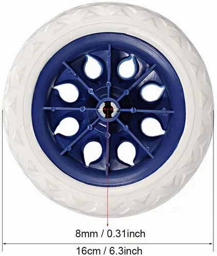 Vista 2 de uxcell Carrito de compras Rueda Reemplazo 6.5 Pulgadas Dia Goma Espuma Azul 2pcs (Capacidad de Carga 22Lbs Cada uno)