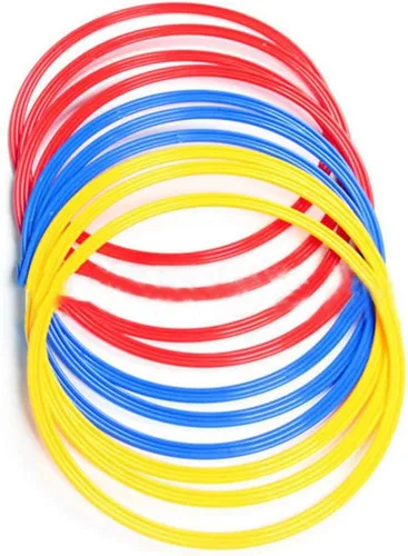 Vista 2 de Anillos de entrenamiento de velocidad y agilidad, escaleras de agilidad deportiva, 6 unidades de anillos de velocidad de entrenamiento deportivo