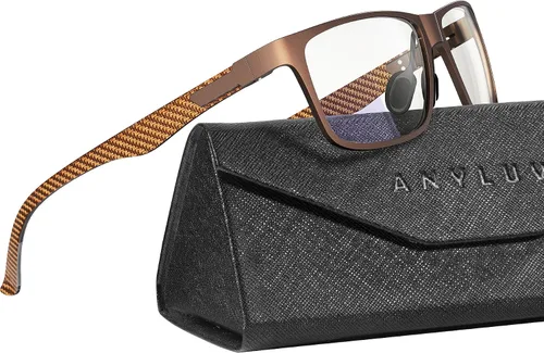 Vista 38 de ANYLUV Blue Light Glasses Men, Relieve Eyestrain and Eye Protection, Al-Mg Metal Computer Blue Light Blocking Glasses