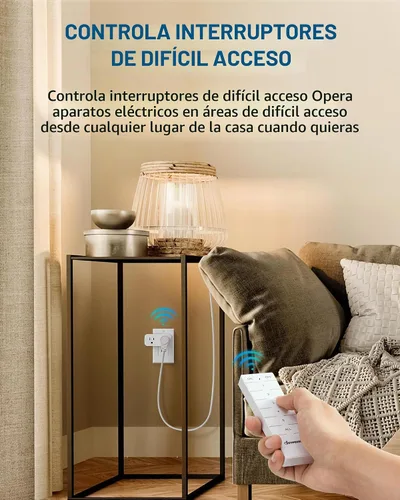 Vista 5 de DEWENWILS - Salida de control remoto, paquete de 2 tomas de corriente interior con 4 controles independientes y 1 control general, interruptor