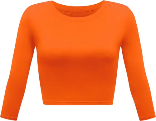 Vista 9 de Camiseta corta para mujer, cuello redondo, manga 3/4, casual, Y2K, linda camiseta corta para yoga